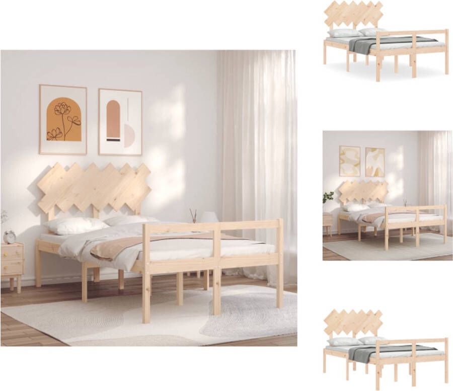 VidaXL Seniorenbed Seniorenbedden Senioren Bed Bedframe Seniorenbed met hoofdbord massief hout - Foto 3