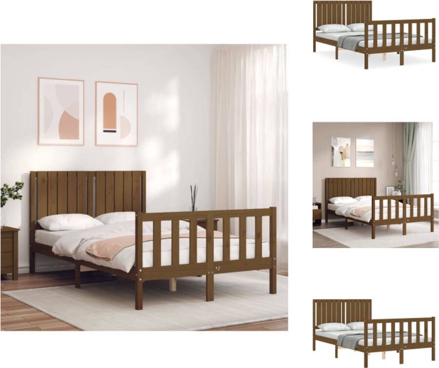 VidaXL Massief grenenhouten bedframe 205.5 x 125.5 x 100 cm multiplex lattenbodem Bed