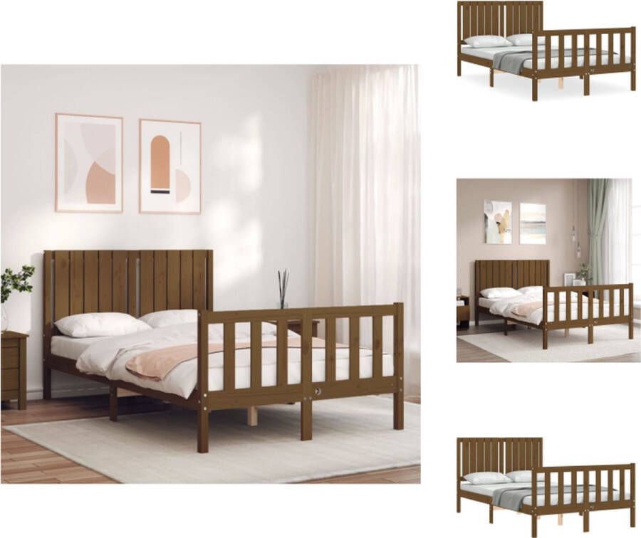 vidaXL Massief grenenhouten bedframe 205.5 x 125.5 x 100 cm multiplex lattenbodem Bed