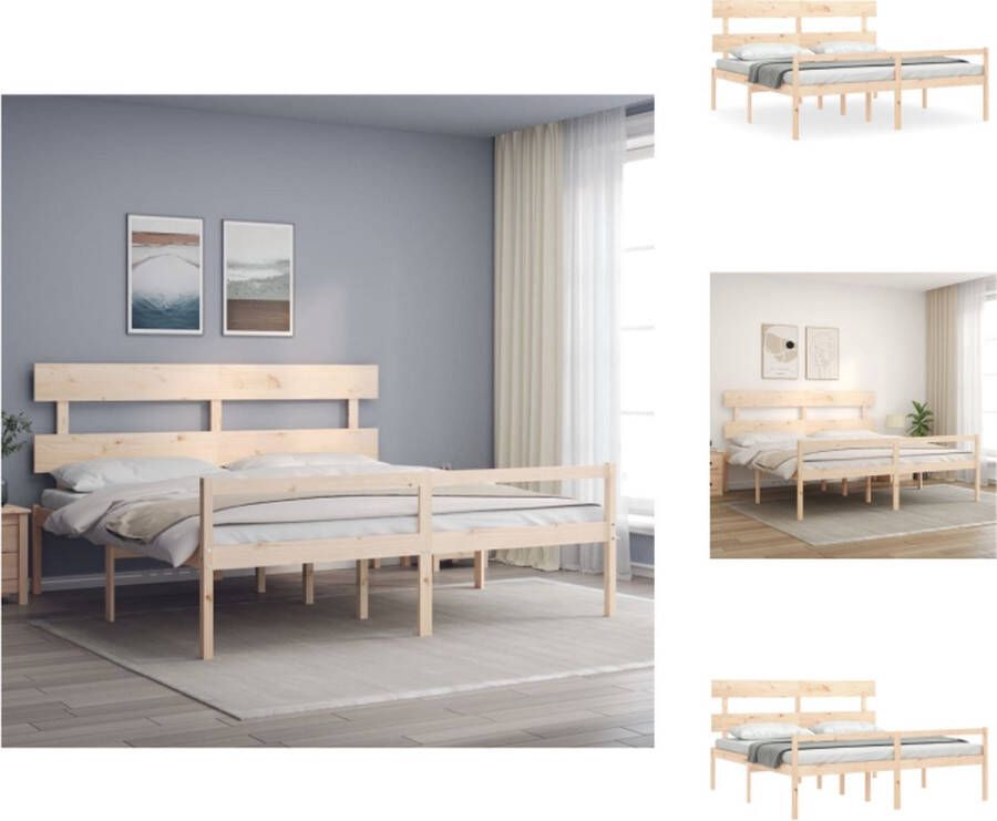 VidaXL Seniorenbed Seniorenbedden Senioren Bed Bedframe Seniorenbed met hoofdbord massief hout Super - Foto 2