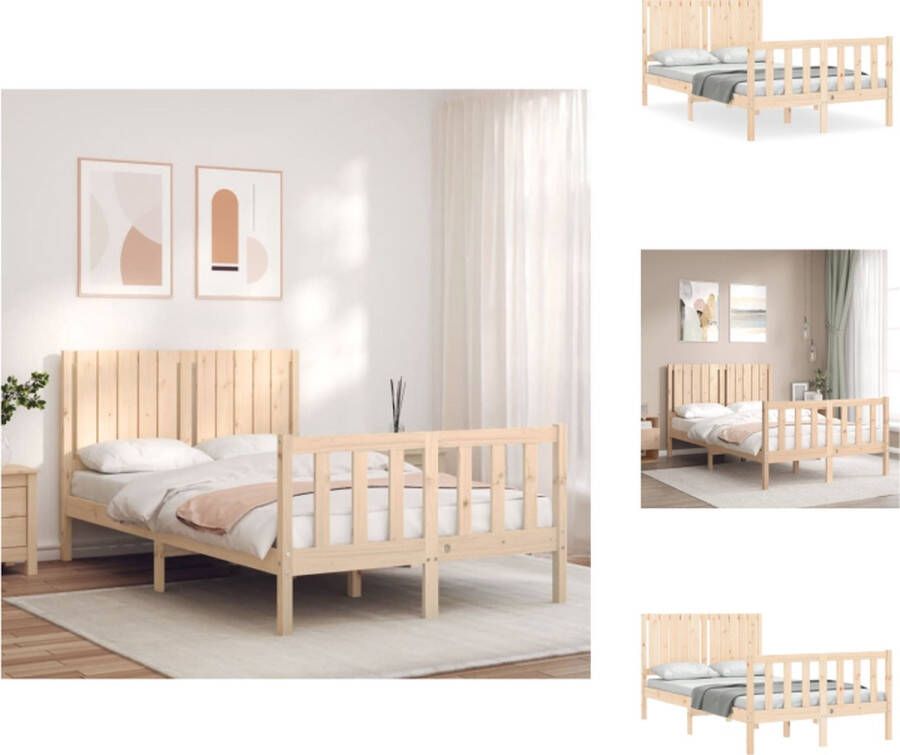 VidaXL Massief Grenenhouten Bedframe Bedframes 205.5 x 125.5 x 100 cm Functioneel hoofd- en voeteneinde Montage vereist Bed - Foto 3