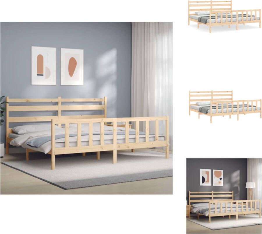 VidaXL Massief grenenhouten bedframe Functioneel 206 x 205.5 x 100 cm Multiplex lattenbodem Bed