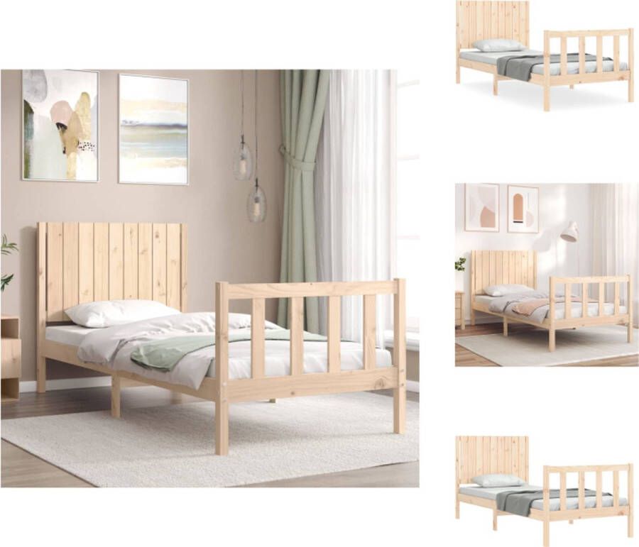 VidaXL Massief Grenenhouten Bedframe Functioneel Bedframe 205.5 x 95.5 x 100 cm Bed