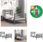 VidaXL Bedframe Massief grenenhout Multiplex lattenbodem Grijs 205.5 x 95.5 x 100 cm Geen matras inbegrepen Montage vereist Bed Inclusief Houtreiniger en verfrisser - Thumbnail 27