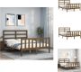 VidaXL Massief Grenenhouten Bedframe Honingbruin 205.5 x 125.5 x 100 cm Multiplex Lattenbodem Bed - Thumbnail 1