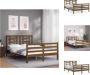 VidaXL Massief Grenenhouten Bedframe Honingbruin 205.5 x 125.5 x 100 cm Multiplex Lattenbodem Bed - Thumbnail 2