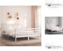 VidaXL Massief Grenenhouten Bedframe Wit 205.5 x 155.5 x 100 cm Multiplex Lattenbodem Bed - Thumbnail 1