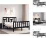 VidaXL Massief Grenenhouten Bedframe Zwart 195.5 x 125.5 x 100 cm Multiplex Lattenbodem Bed - Thumbnail 1