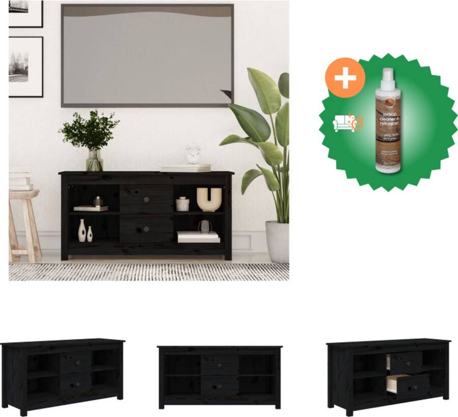 VidaXL Tv-kast Sage Tv-kast 103 x 36.5 x 52 cm Massief grenenhout Kast Inclusief Houtreiniger en verfrisser