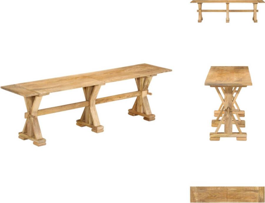 VidaXL Massief Mangohouten Bank Woonkamer Hal 160x35x45cm Duurzaam materiaal Bank - Foto 2