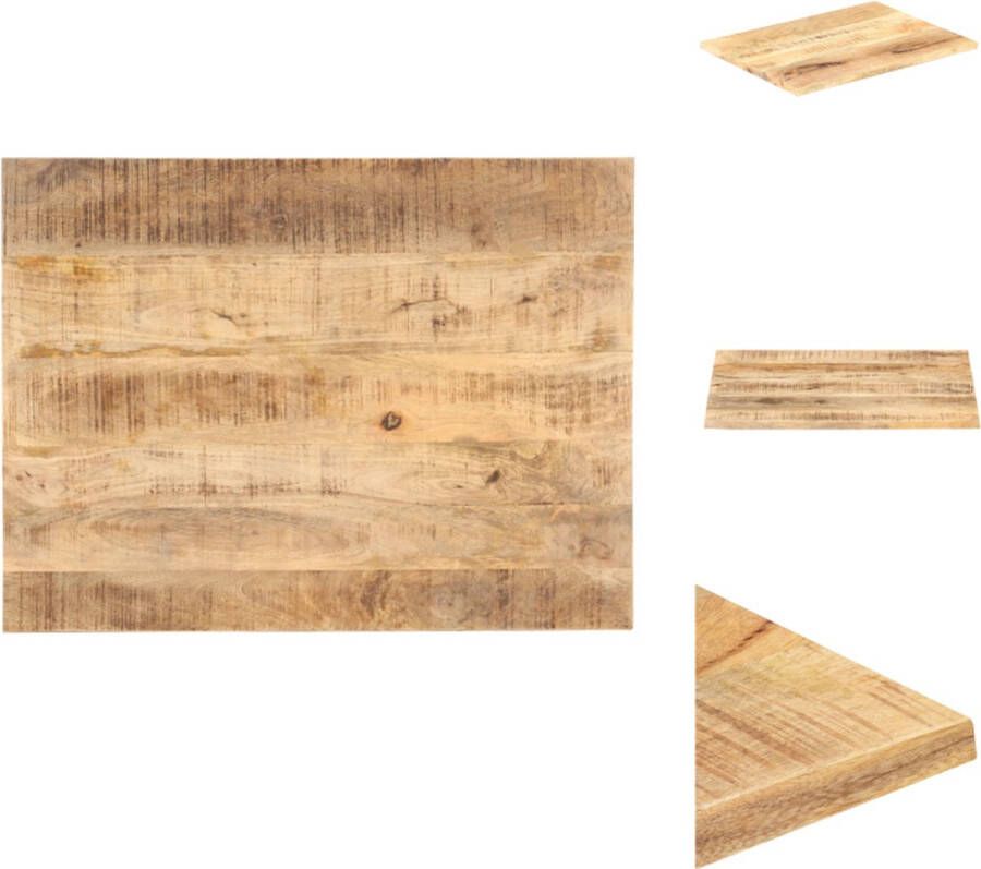 VidaXL Tafelblad Tafelbladen Houten Tafelblad Massief Houten Tafelblad 25-27 mm 90x70 cm massief mangohout