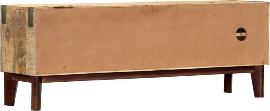 VidaXL Massief Mangohouten TV-meubel Modern 130 x 30 x 46 cm 2 deuren 4 open vakken Kast - Foto 2