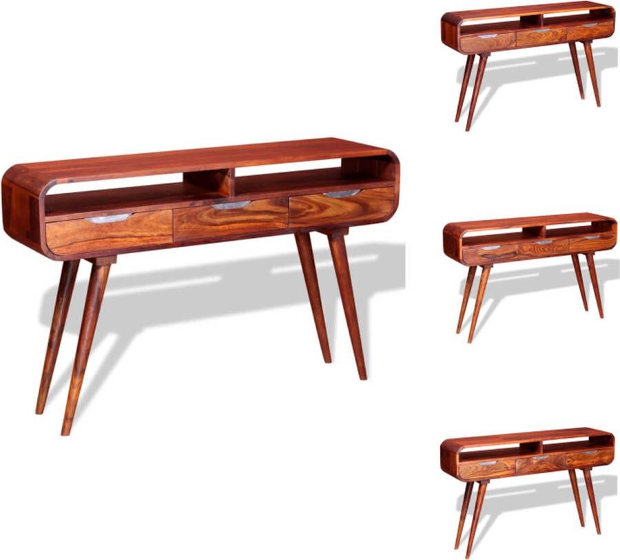 VidaXL Console Tafel Console Tafels Sheesham Houten Tafel Sheesham Houten Tafels Wandtafel 120x30x75 cm massief sheeshamhout