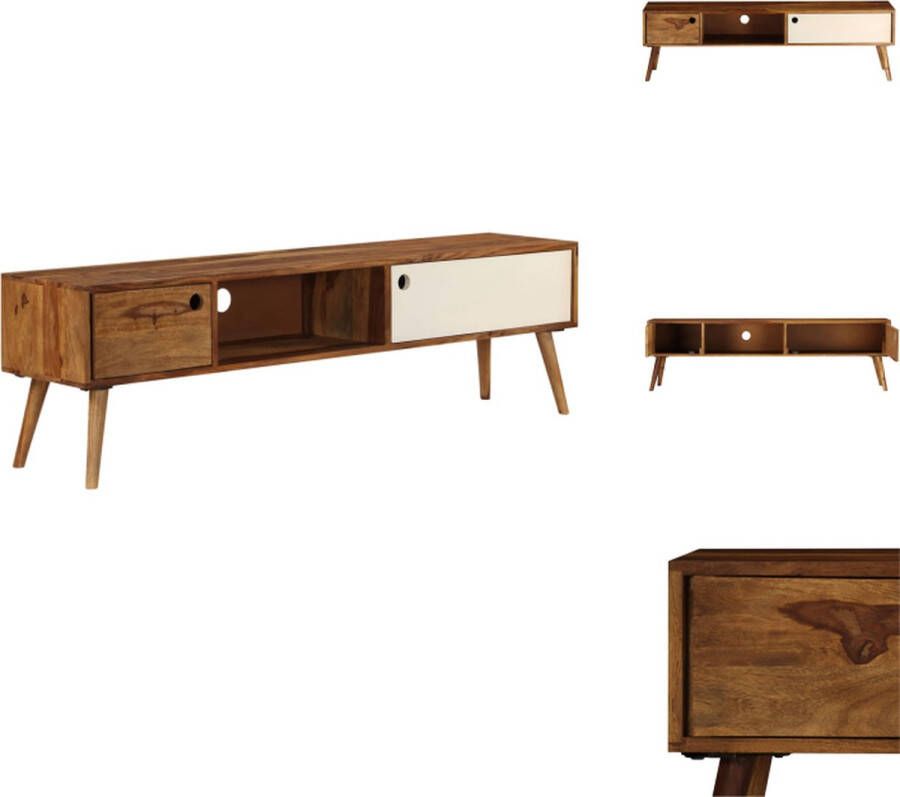 VidaXL Tv-kast Tv-kasten Tv-standaard Tv-standaarden Tv-meubel 140x30x40 cm massief sheeshamhout - Foto 2