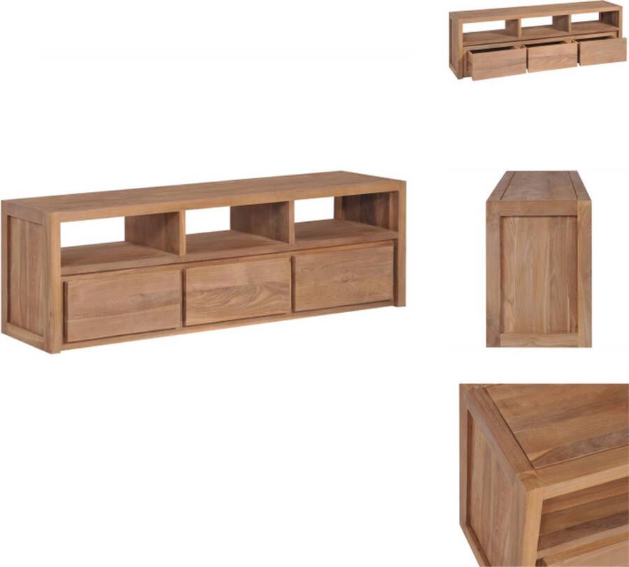 VidaXL Tv-meubel Tv-meubels Tv-meubelen Tv-meubilair Tv-meubel 120x30x40 cm teakhout met natuurlijke afwerking - Foto 2