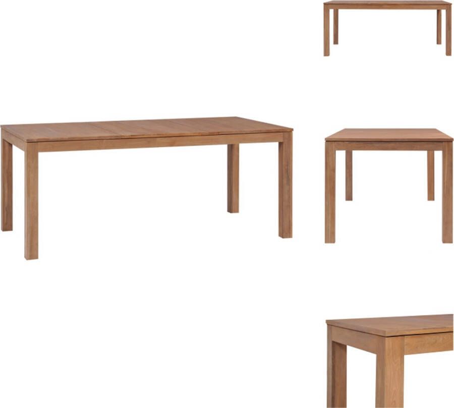 VidaXL massief teakhouten eetkamertafel 180 x 90 x 76 cm handgemaakt Tafel