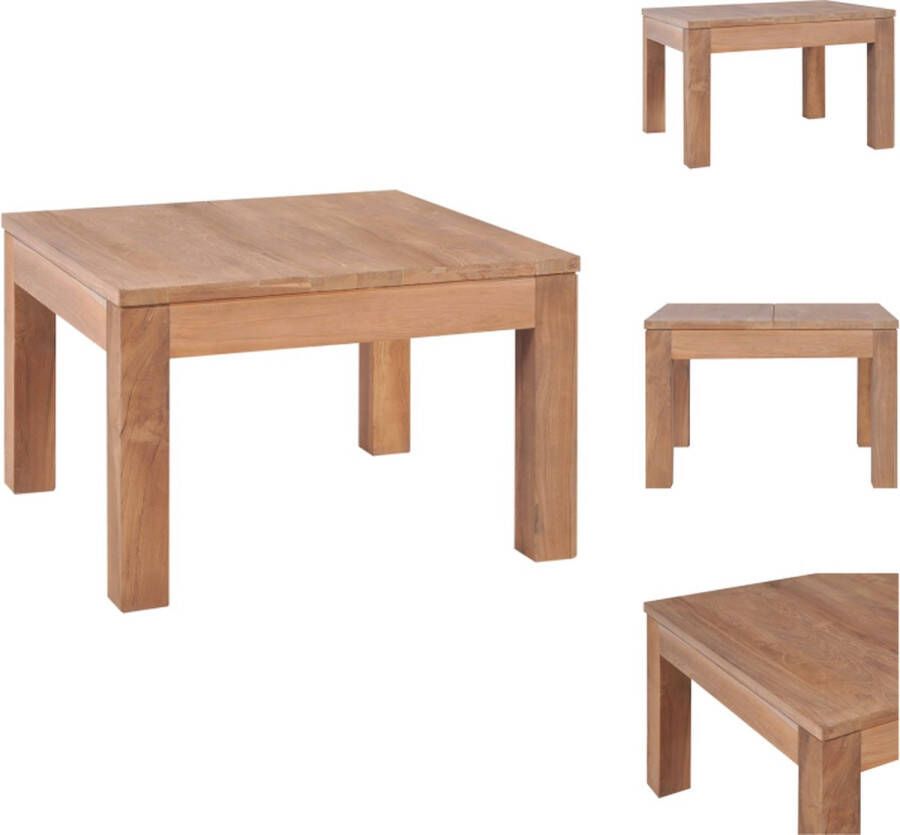 VidaXL Salontafel Salontafels Tafel Tafels Salontafel 60x60x40 cm teakhout met natuurlijke afwerking - Foto 2