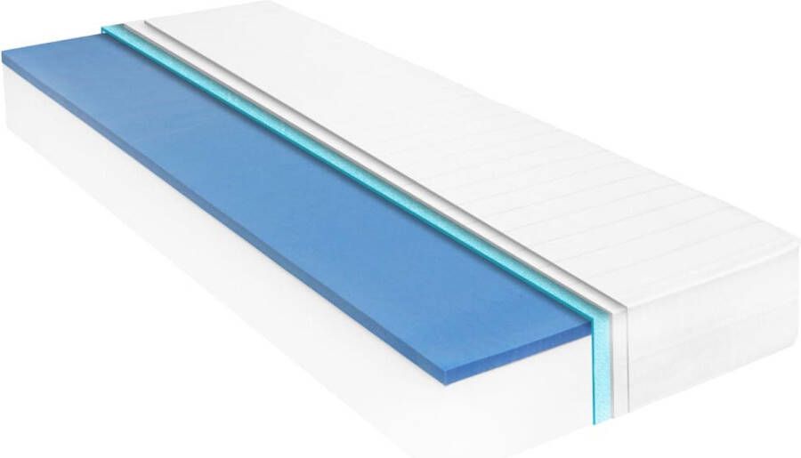 VidaXL Matras Traagschuim 100x200x18 cm Wit Visco Matras Traagschuim Matras Anti-allergisch Matras Slaapcomfort Ergonomische Matras 100x200cm - Foto 2