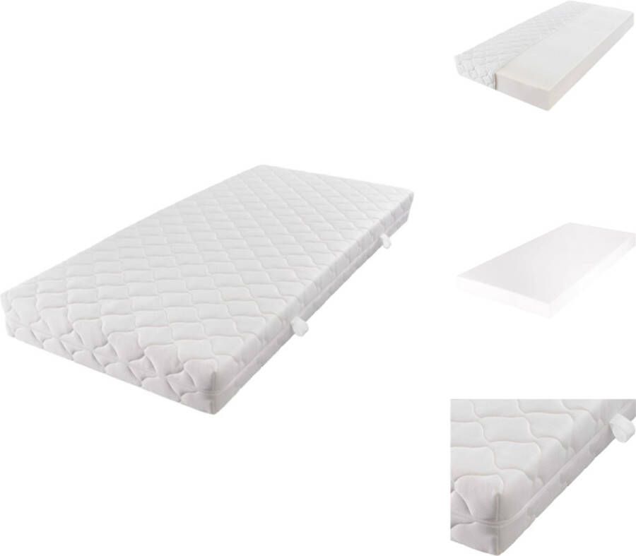 VidaXL Matras 200x180x17 cm Wasbare gevoerde hoes Matras