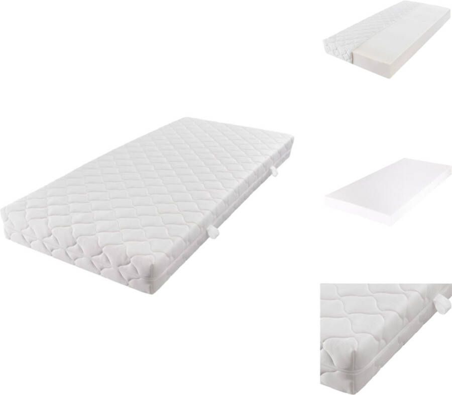 VidaXL Matras Matrassen 200 x 90 x 17 cm D30 schuim Wasbare gewatteerde hoes Matras