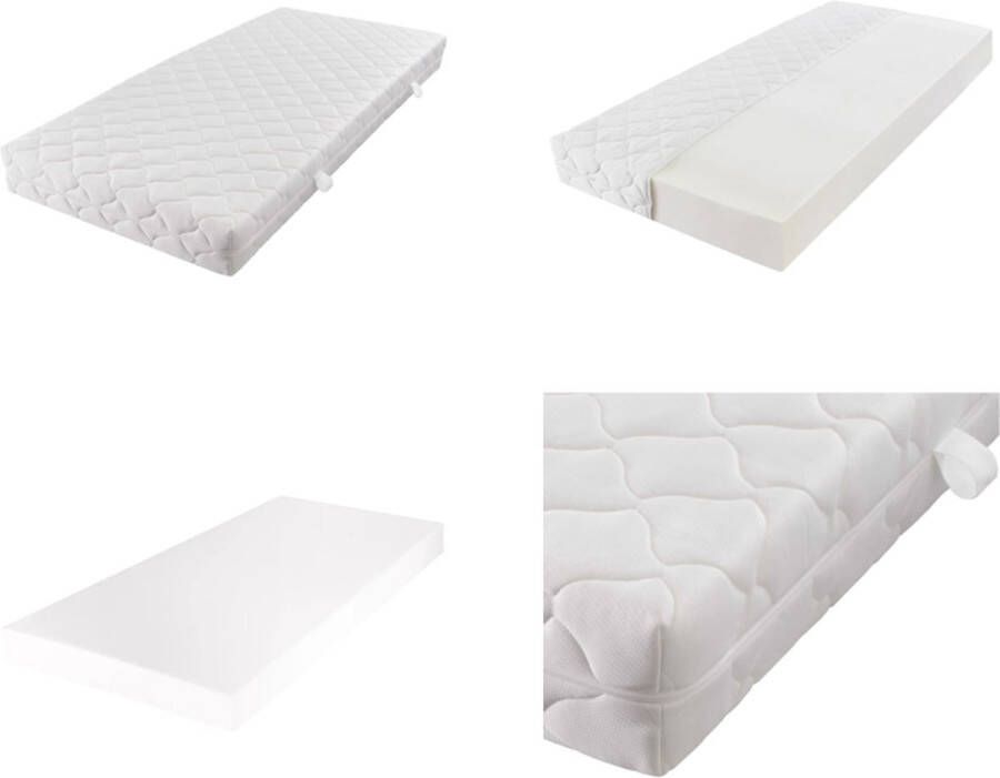 VidaXL Matras met een wasbare hoes 200x140x17 cm Matras Matrassen Matras Met Hoes Matrassen Met Hoes