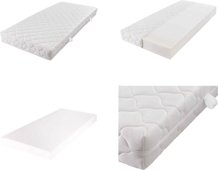 VidaXL Matras met een wasbare hoes 200x160x17 cm Matras Matrassen Matras Met Hoes Matrassen Met Hoes