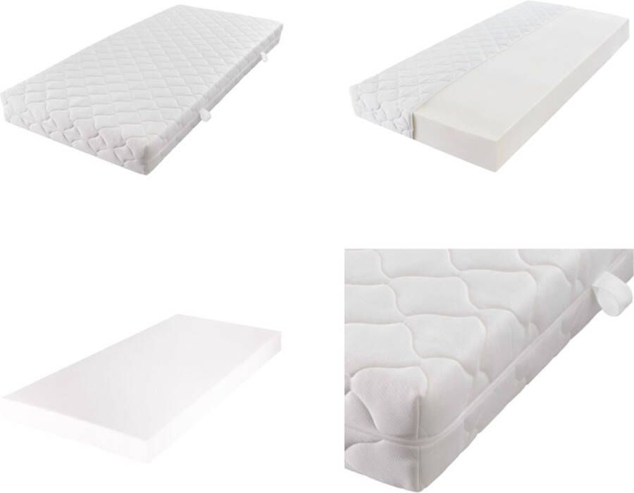 VidaXL Matras met een wasbare hoes 200x80x17 cm Matras Matrassen Matras Met Hoes Matrassen Met Hoes