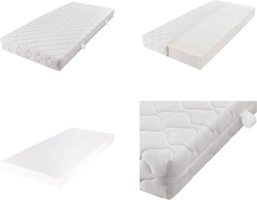 VidaXL Matras met een wasbare hoes 200x90x17 cm Matras Matrassen Matras Met Hoes Matrassen Met Hoes