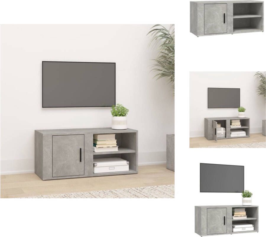 VidaXL Tv-kast Tv-kasten Tv-meubel Hifi-meubel Tv-meubel 80x31 5x36 cm bewerkt hout betongrijs - Foto 2