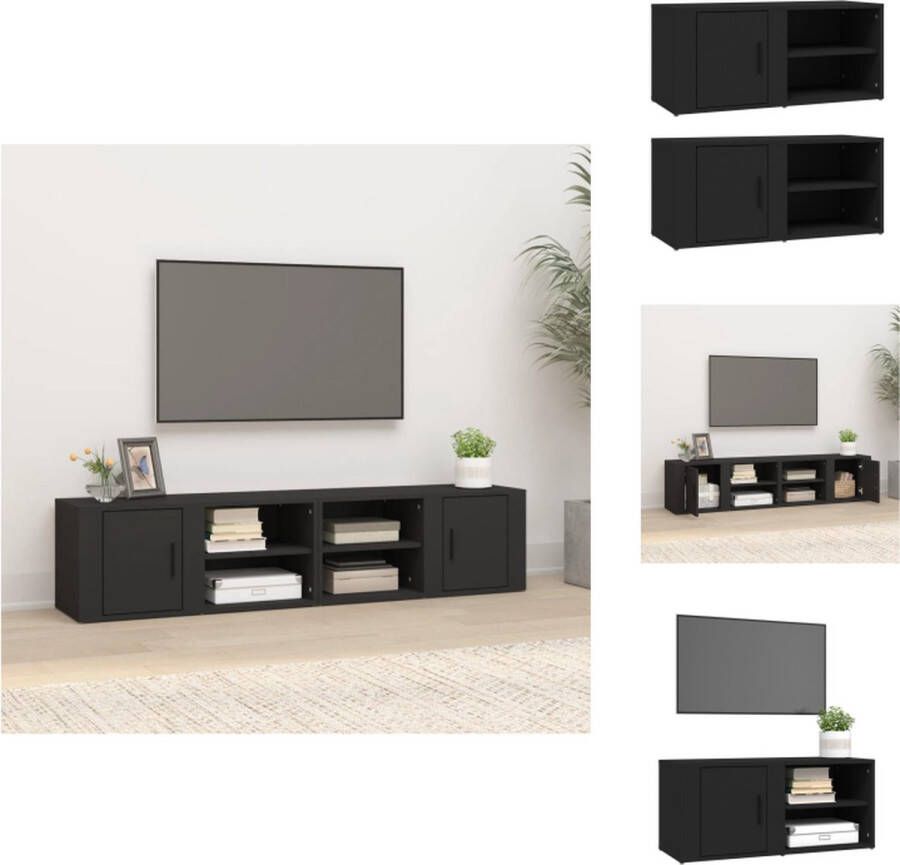 VidaXL Tv-kast Tv-kasten Tv-meubel Hifi-meubel Tv-meubels 2 st 80x31 5x36 cm bewerkt hout zwart