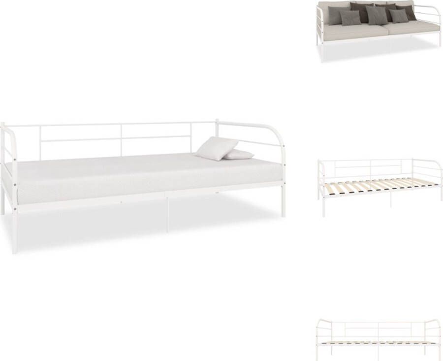 VidaXL Metalen Bedbank 207 x 96 x 72 cm Wit Logeerbed en Bank Bed