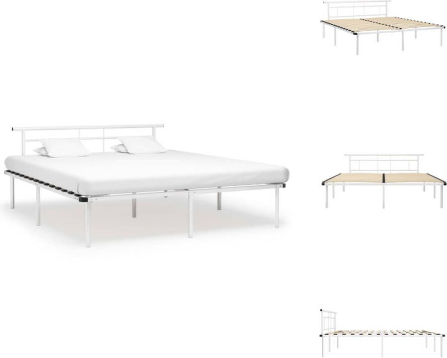 VidaXL Metalen Bedframe 200 x 180 x 78 cm Wit Montage vereist Bed