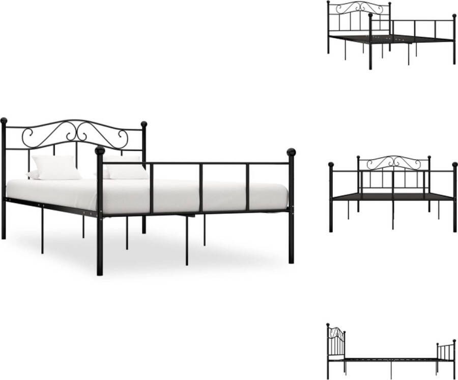 VidaXL Metalen Bedframe 208 x 167.5 x 95 cm Zwart Bed