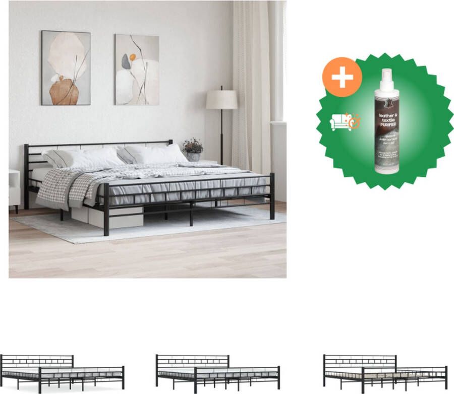 VidaXL Metalen Bedframe Bedden 210x207x76 cm Massief stalen frame Zwarte kleur Bed Inclusief Reiniger