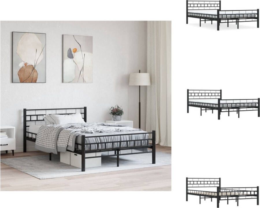 vidaXL Metalen Bedframe Classic Bed 210 x 147 x 76 cm Zwart Bed