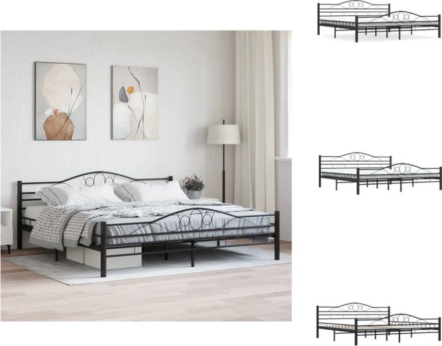 VidaXL Metalen Bedframe Elegant en Klassiek 210 x 187 x 85 cm Zwart Bed