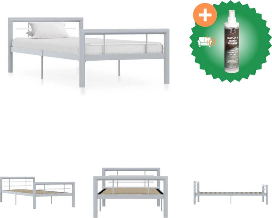 VidaXL Metalen bedframe Elegant en klassiek Bedden Afmeting- 212 x 107.5 x 65.5 cm Ken- Geschikt voor matras 100 x 200 cm Bed Inclusief Reiniger