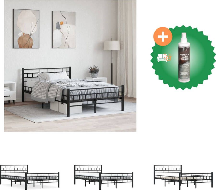 VidaXL Metalen Bedframe Elegant en Klassiek Bedframes Afmeting- 210x127x76 cm Ken- Massieve stalen constructie Bed Inclusief Reiniger