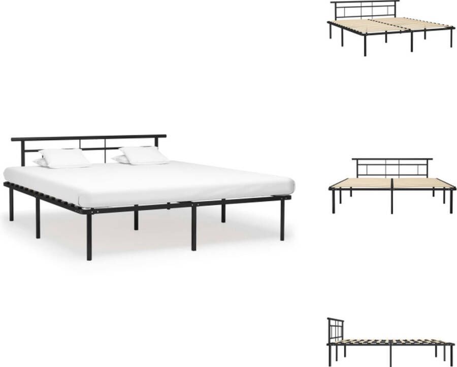 VidaXL Metalen Bedframe Elegant Klassiek Bedframe 200 x 200 cm Kleur- Zwart Bed