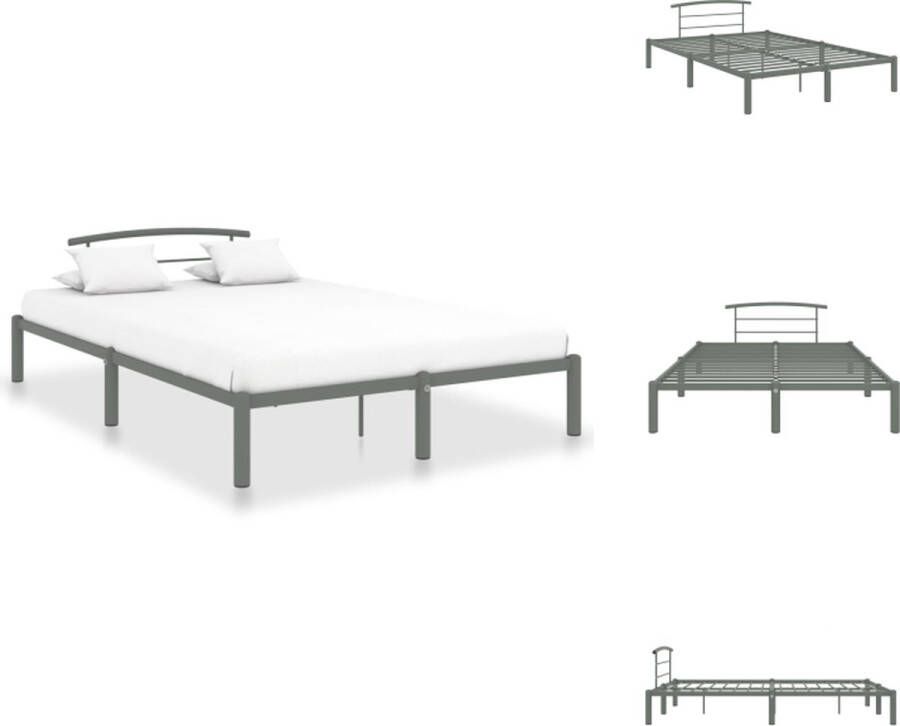 VidaXL Metalen Bedframe Grijs 210x170x63 cm 160x200 cm (matras niet inbegrepen) Eenvoudig te monteren Bed