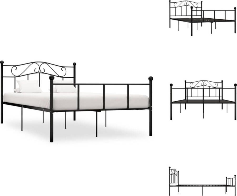 VidaXL Metalen Bedframe Klassiek Bedframe 120 x 200 cm Zwart Bed