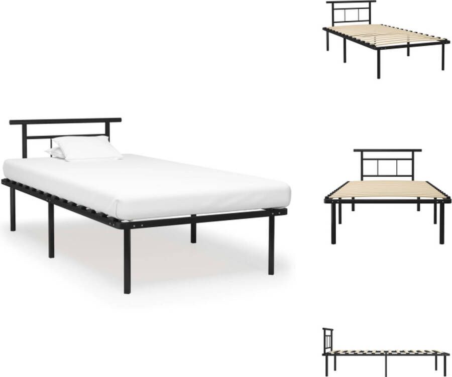 VidaXL Metalen Bedframe Zwart 200 x 100 x 78 cm Geschikte matras- 100 x 200 cm Montage vereist Bed