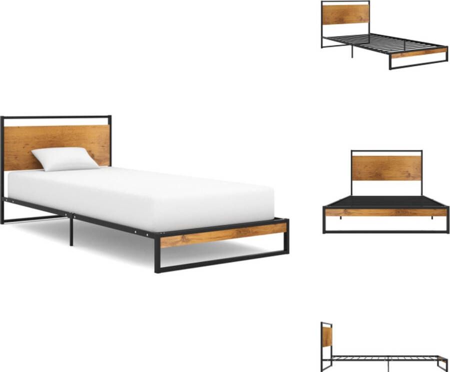 VidaXL Metalen Bedframe Zwart 208 x 94 x 82.5 cm Massieve constructie Matras- 90 x 200 cm Montage vereist Bed