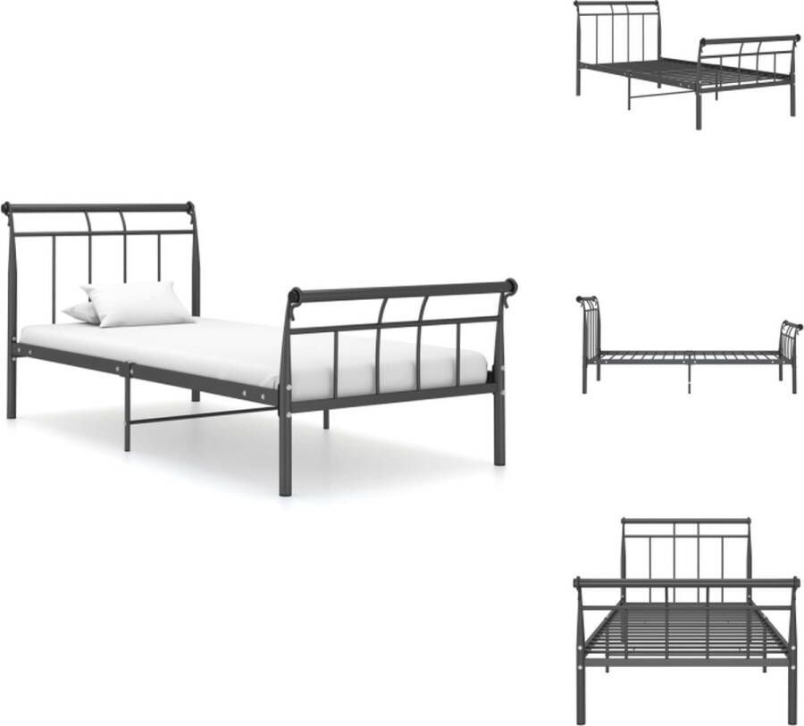 vidaXL Metalen Bedframe Zwart 208x106x90 cm Stevig en Duurzaam Bed