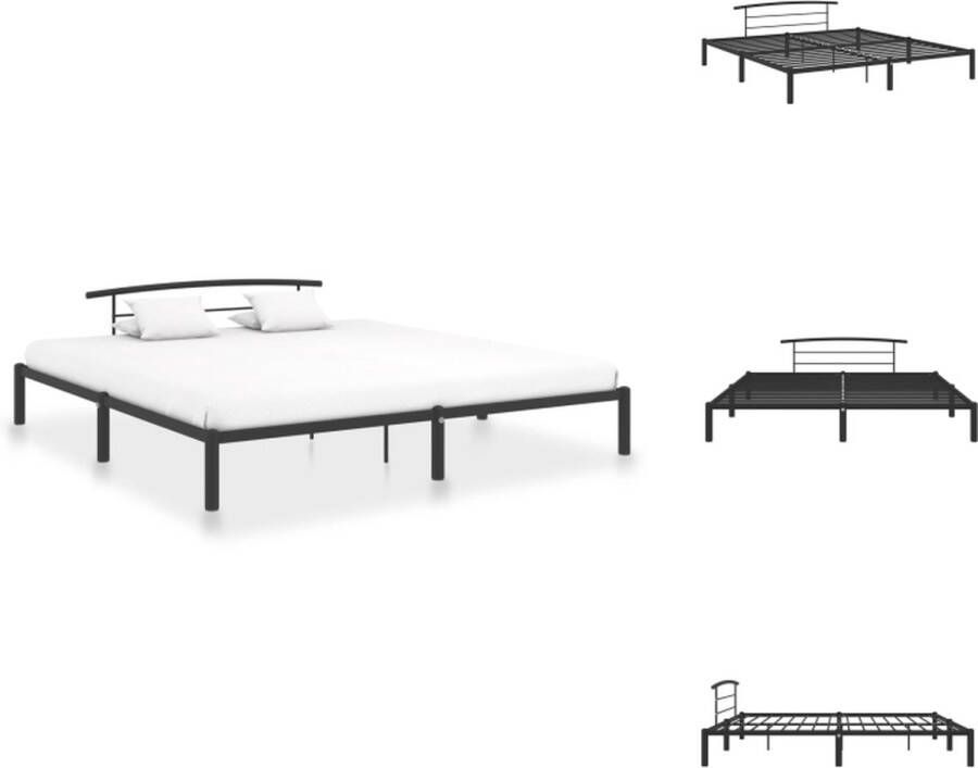 VidaXL Metalen Bedframe Zwart 210 x 210 x 63 cm 200 x 200 cm matras Eenvoudig te monteren Bed