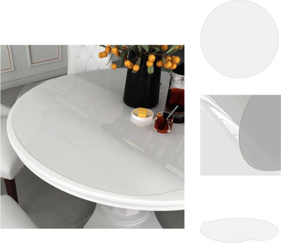 VidaXL Tafelbeschermer Tafelbeschermers Tafelfolie Tafelfolies Tafelbeschermer Ø80 cm 2 mm PVC transparant