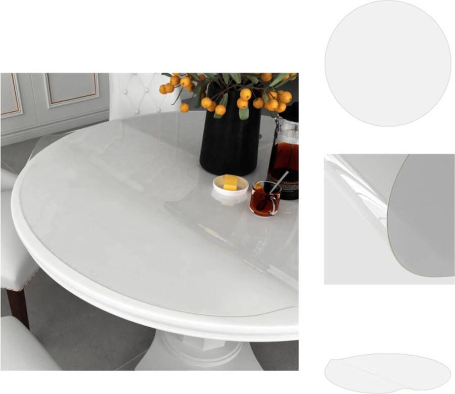 VidaXL Tafelbeschermer Tafelbeschermers Tafelfolie Tafelfolies Tafelbeschermer Ø 110 cm 2 mm PVC transparant - Foto 2