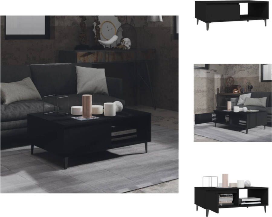 VidaXL Middentafel Bijzettafel 90 x 60 x 35 cm zwart Tafel