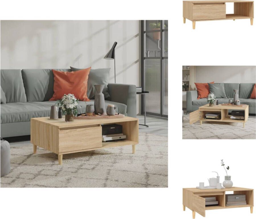 VidaXL Tafel Tafels Tafeltje Tafeltjes 805998VideaXL koffietafel Sonoma Oak 90x60x35 cm bewerkt hout
