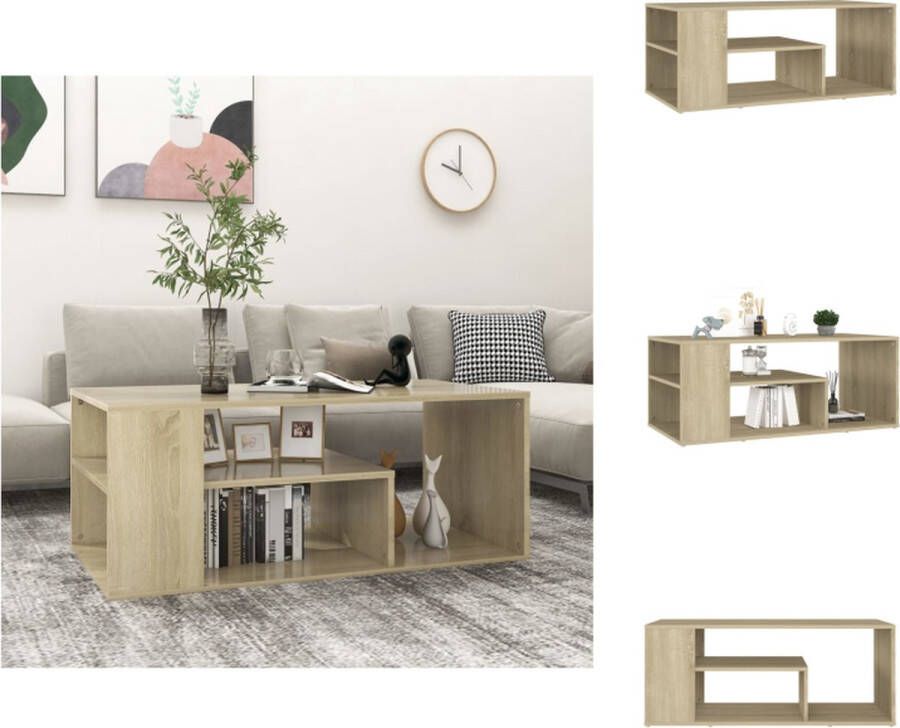 VidaXL Salontafel Salontafels Koffietafel Koffietafels Salontafel 100x50x40 cm bewerkt hout sonoma eikenkleurig